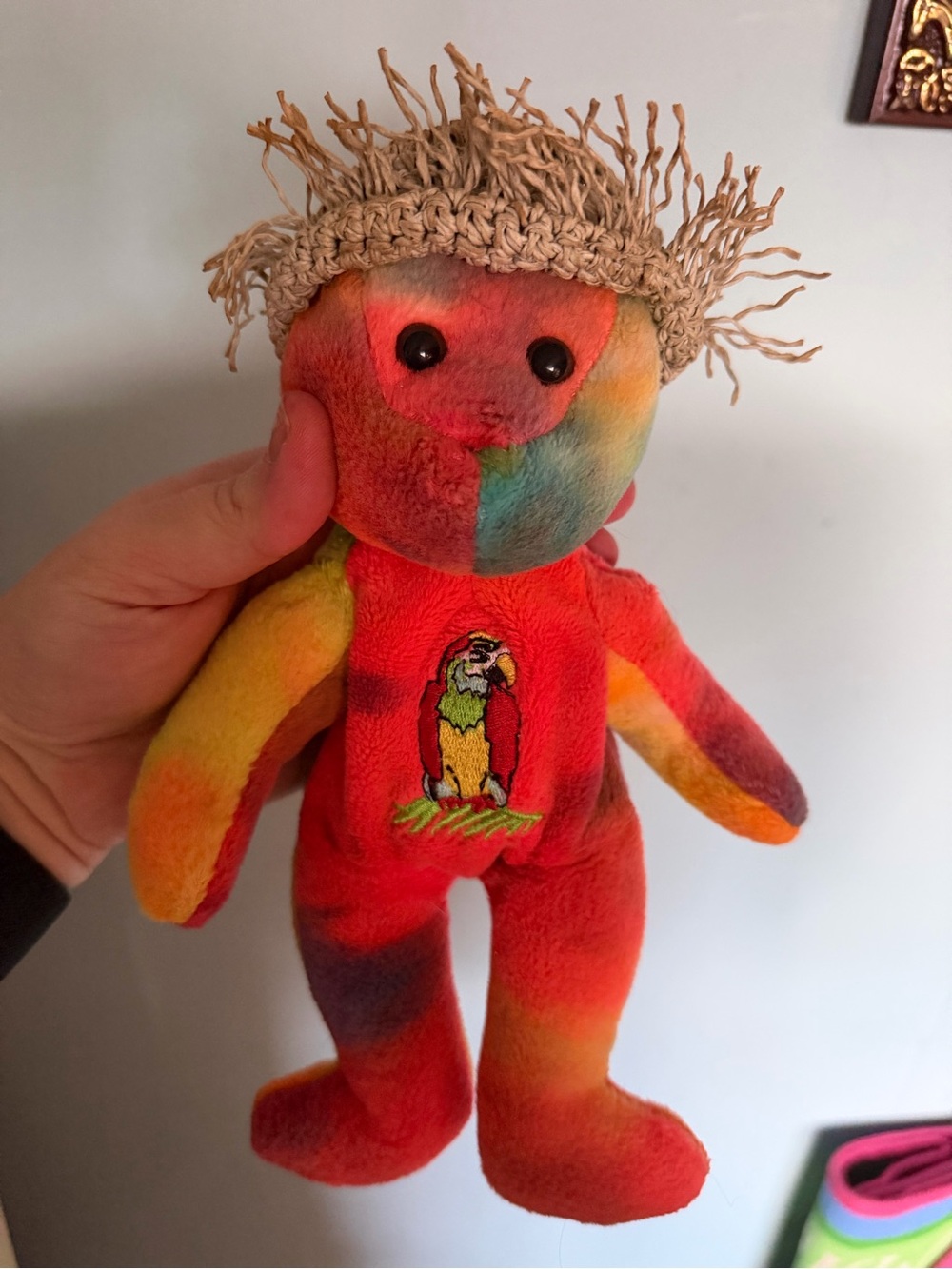 Plush Rainbow Parrot Embroidered Kids Toy - Multicolor